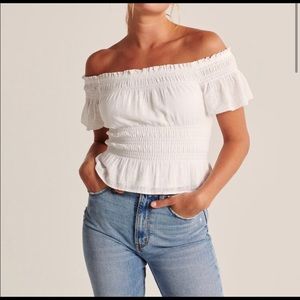 NWOT White Abercrombie off the shoulder top